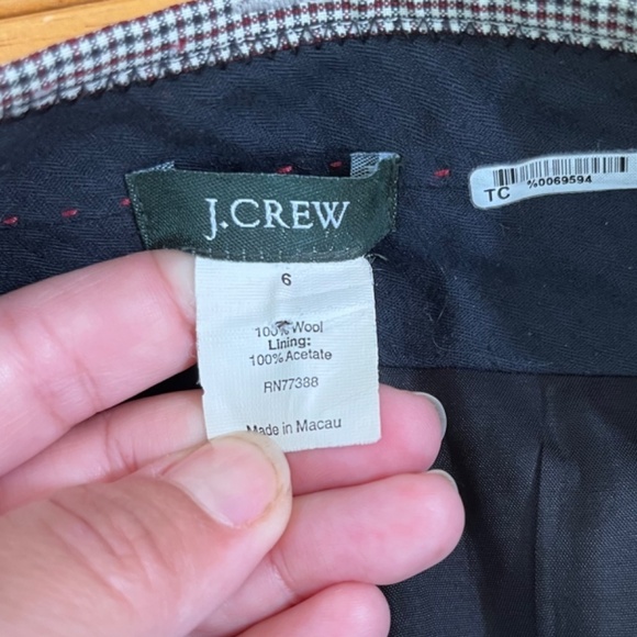 J.Crew No2 Pencil Skirt Stretch Gray Red Pattern Wool Business Casual, Size S - Picture 2 of 11